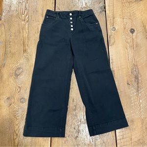 GAP High Rise Wide Leg Crop Black Jeans